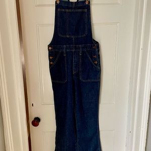 Madewell Dark Denim Flare Overalls
